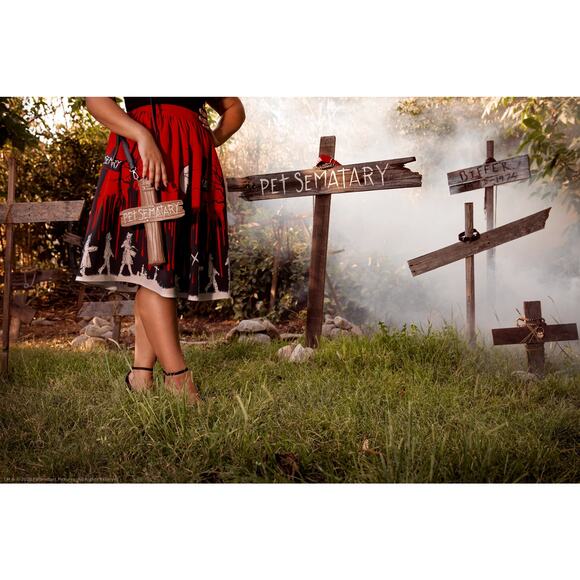 Vixen by Micheline Pitt Pet Sematary Cross Graveyard Cross Body Bag Purse NWT - Picture 3 of 15